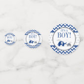 Elephant Navy Blue Gray Boy Baby Shower Konfetti (Vorderseiten)