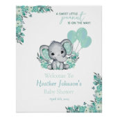 Elephant Neutral Baby Dusche Poster (Vorderseite)