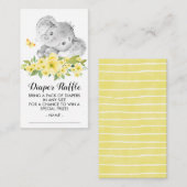 Elephant Neutral Baby Duwer Diaper Raffle Ticket Begleitkarte (Vorne/Hinten)