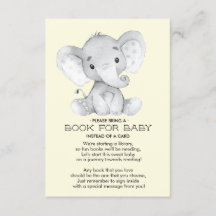 Elephant Neutral Baby Shower Book for Baby Card