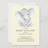 Elephant Neutral Baby Shower Einladung (Vorderseite)