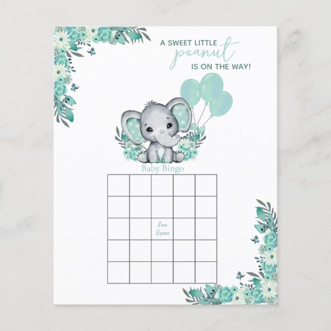 Elephant Neutral Baby Shower Game (Vorderseite)
