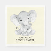 Elephant Neutral Baby Shower Paper Napkins Serviette (Vorderseite)