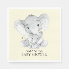 Elephant Neutral Baby Shower Paper Napkins Serviette