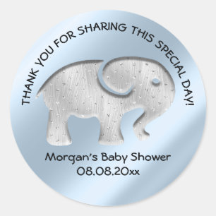 Elephant New Baby Showfavor Dankeschön Runder Aufkleber