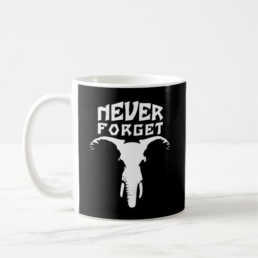 Elephant nie vergessen kaffeetasse (Links)
