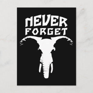 Elephant nie vergessen postkarte