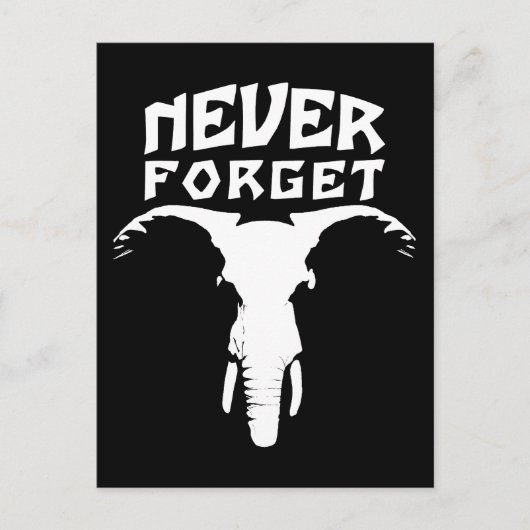Elephant nie vergessen postkarte (Vorderseite)