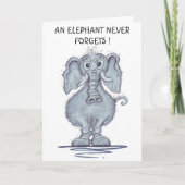 Elephant nie vergisst karte (Vorderseite)