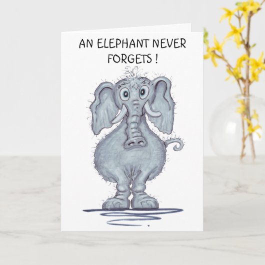 Elephant nie vergisst karte (Gelbe Blume)