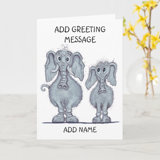 Elephant nie vergisst karte (Gelbe Blume)