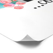 Elephant Niedlich Baby Sprichwort Floral Poster (Ecke)