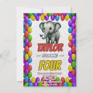 Elephant Niedlich Personalisierten Geburtstag Einl Einladung