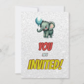 Elephant Niedlich Personalisierten Geburtstag Einl Einladung (Rückseite)