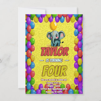 Elephant Niedlich Personalisierten Geburtstag Einl Einladung