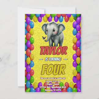 Elephant Niedlich Personalisierten Geburtstag Einl Einladung