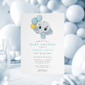 Elephant Niedlich Watercolor Boy Baby Shower Einladung