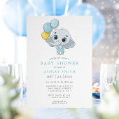 Elephant Niedlich Watercolor Boy Baby Shower Einladung