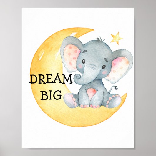 Elephant Niedliches Zitat Kinderzimmer Print Baby  Poster (Vorne)