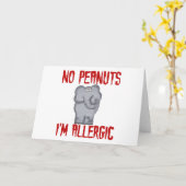Elephant NO Peanuts Ich bin allergisch Karte (Gelbe Blume)