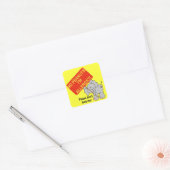 Elephant No Peanuts Ich bin allergisch Quadratischer Aufkleber (Umschlag)