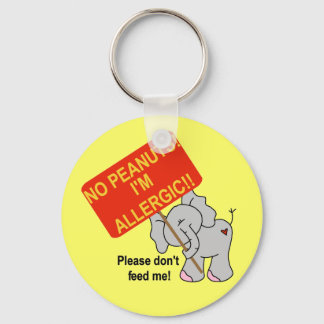 Elephant No Peanuts Ich bin allergisch Schlüsselanhänger