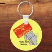 Elephant No Peanuts Ich bin allergisch Schlüsselanhänger (Vorderseite)