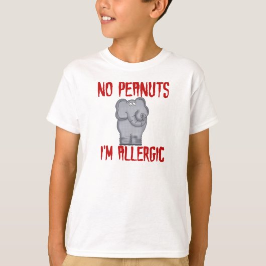 Elephant NO Peanuts Ich bin allergisch T-Shirt (Vorderseite)