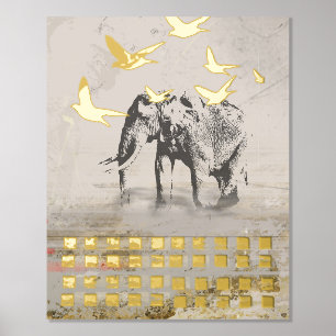 Elephant Nomad Modern Print Foliendrucke