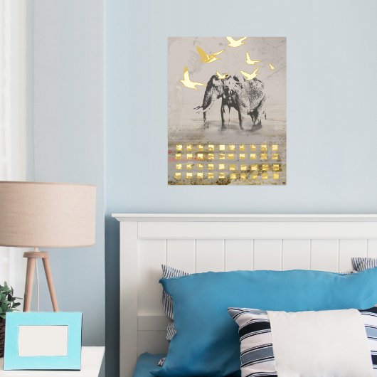 Elephant Nomad Modern Print Foliendrucke (In Situ (Schlafzimmer))