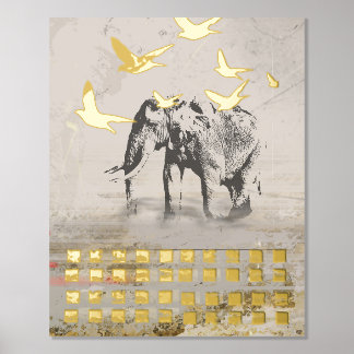 Elephant Nomad Modernes Druckmuster Foliendrucke