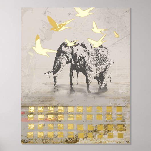 Elephant Nomad Modernes Druckmuster Foliendrucke (Vorderseite)