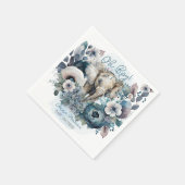 Elephant Oh Boy Blue Floral Baby Dusche Serviette (Ecke)