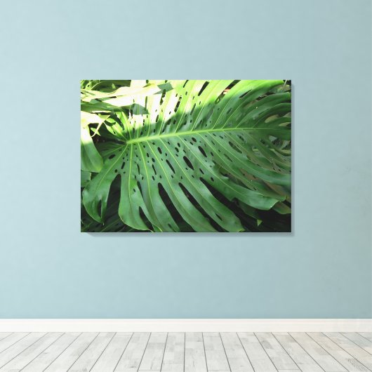 Elephant Ohr Pflanze Canvas Print Leinwanddruck (Insitu (Holzboden))