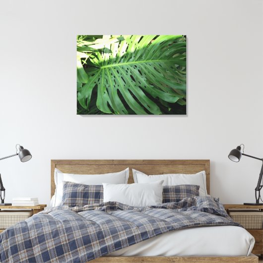 Elephant Ohr Pflanze Canvas Print Leinwanddruck (Insitu (Schlafzimmer))