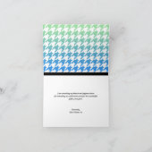 Elephant Ombre Green Blue Hahnentrittmuster Cards Dankeskarte (Innenseite)