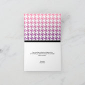 Elephant Ombre Pink Lila Hahnentrittmuster Cards Dankeskarte (Innenseite)