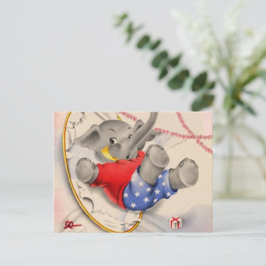 Elephant Oops Postkarte (Stehend Vorderseite)