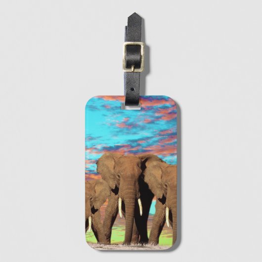 Elephant Opal Sunrise, Gepäckmarke Gepäckanhänger (Vorderseite Vertikal)