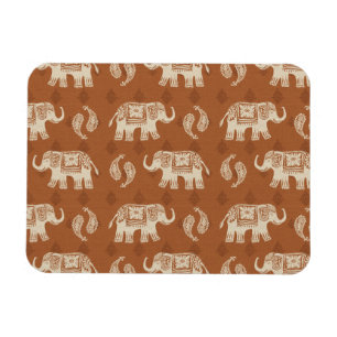 Elephant Orange Caravan Muster Magnet