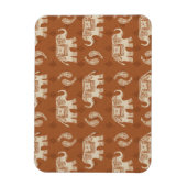 Elephant Orange Caravan Muster Magnet (Vertikal)