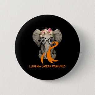 Elephant Orange Ribbon Leukämie Button