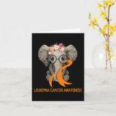 Elephant Orange Ribbon Leukämie Karte (Gelbe Blume)