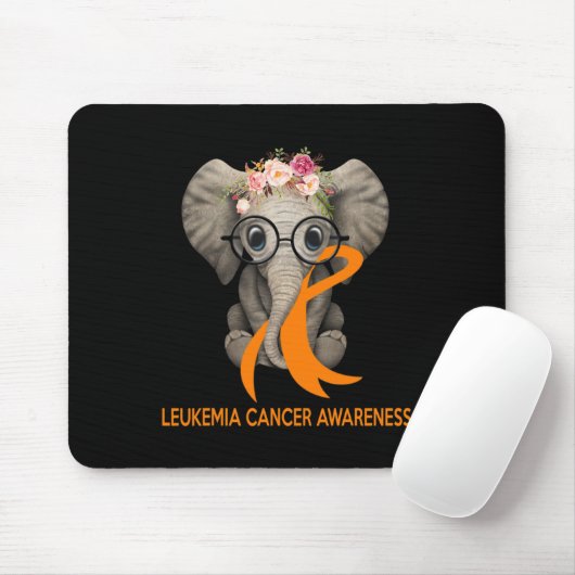 Elephant Orange Ribbon Leukämie Mousepad (Mit Mouse)