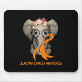 Elephant Orange Ribbon Leukämie Mousepad (Vorne)