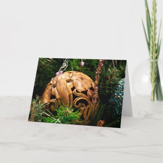 Elephant Ornament Feiertagskarte (Vorderseite)