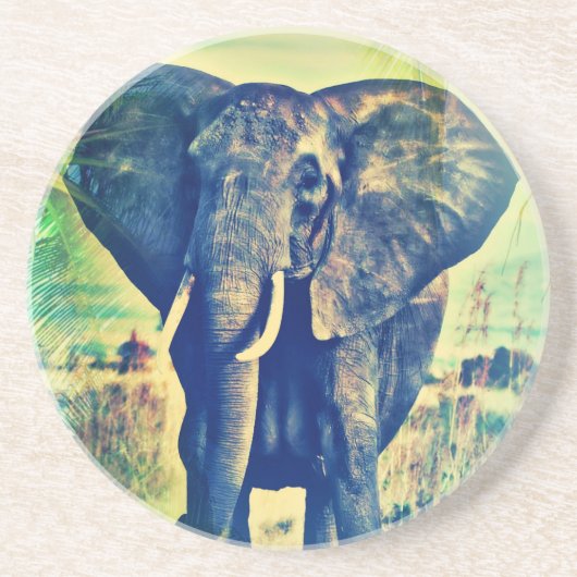 Elephant Palms Sandstein Untersetzer (Vorne)