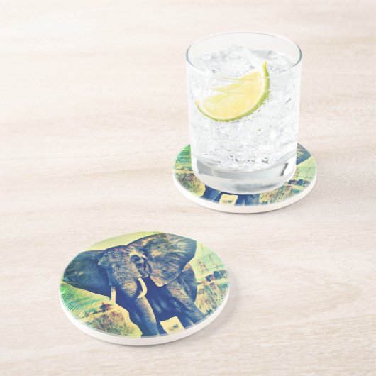 Elephant Palms Sandstein Untersetzer (Seite)