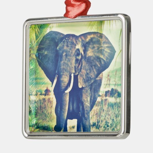 Elephant Palms Silbernes Ornament (Links)