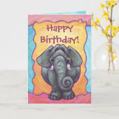 Elephant Party Center Karte (Gelbe Blume)